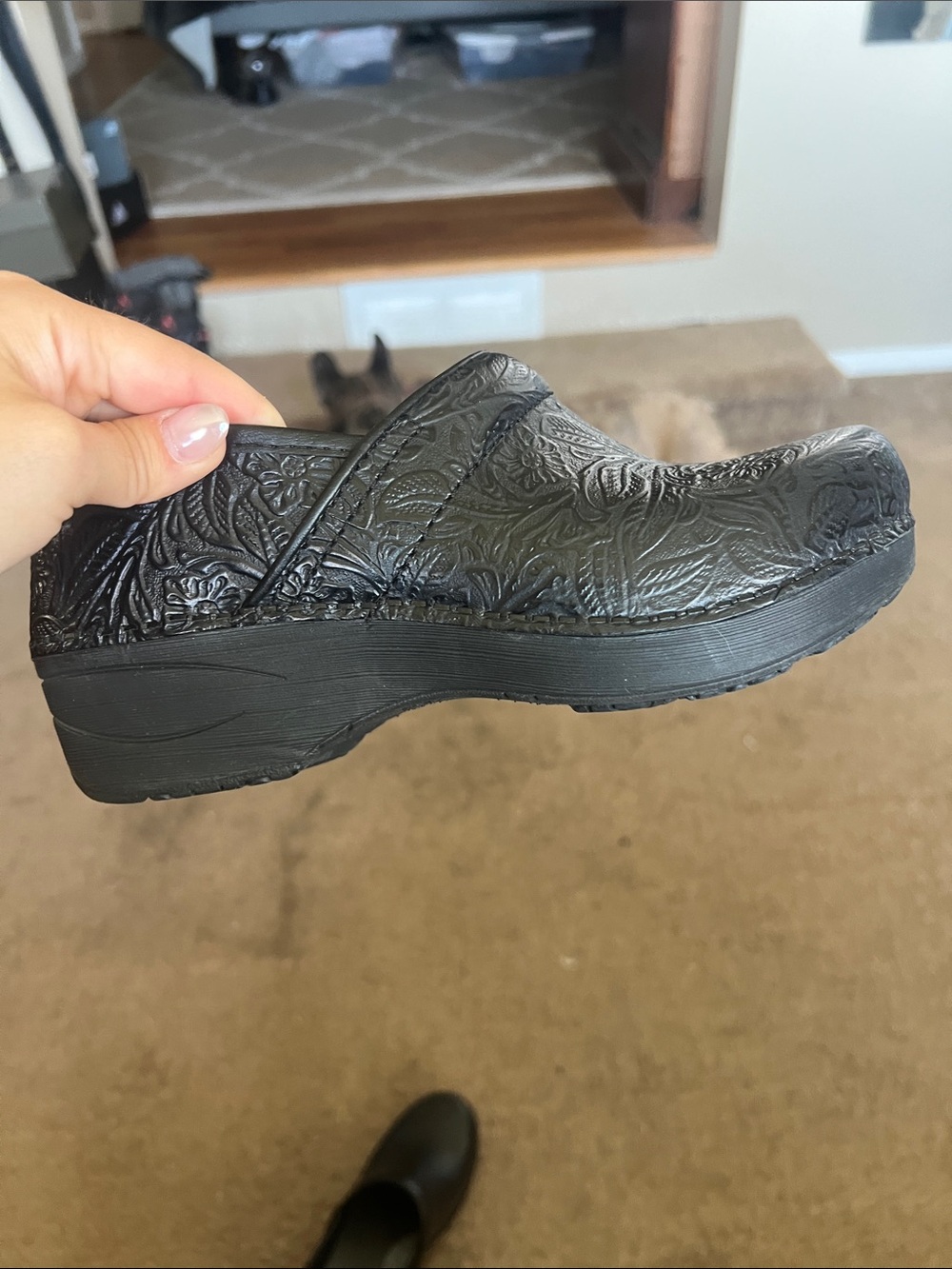 Dansko Black Embossed Leather Clogs - Picture 5 of 5